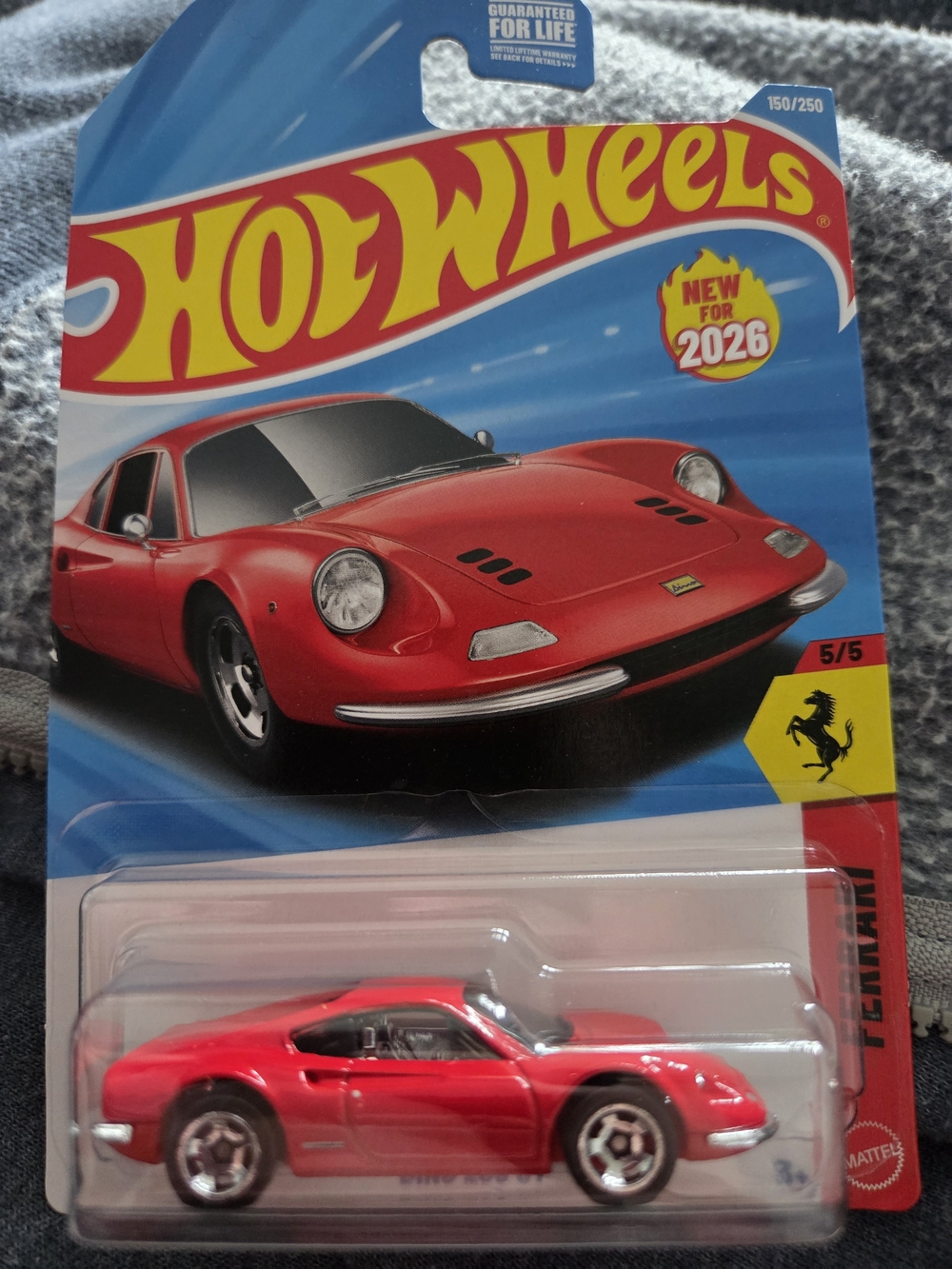 Hot Wheels Ferrari Dino Red Die-Cast Toy Car